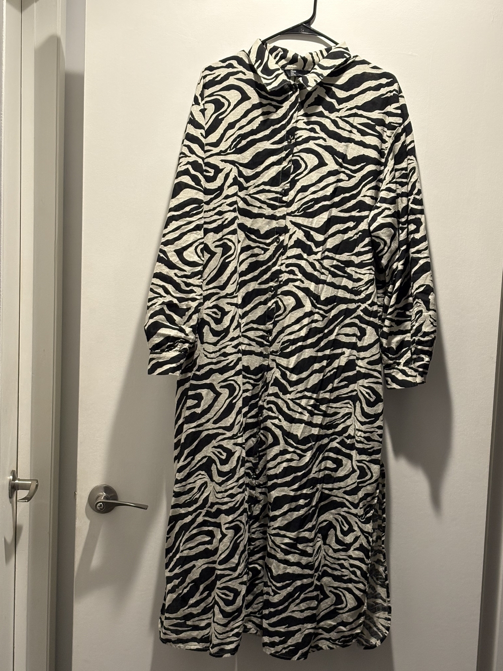 Zebra-Print Maxi Dress in Black & White